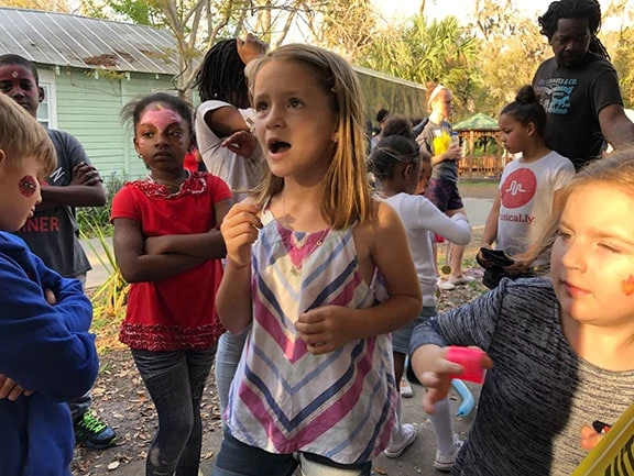 A group of kids having fun.